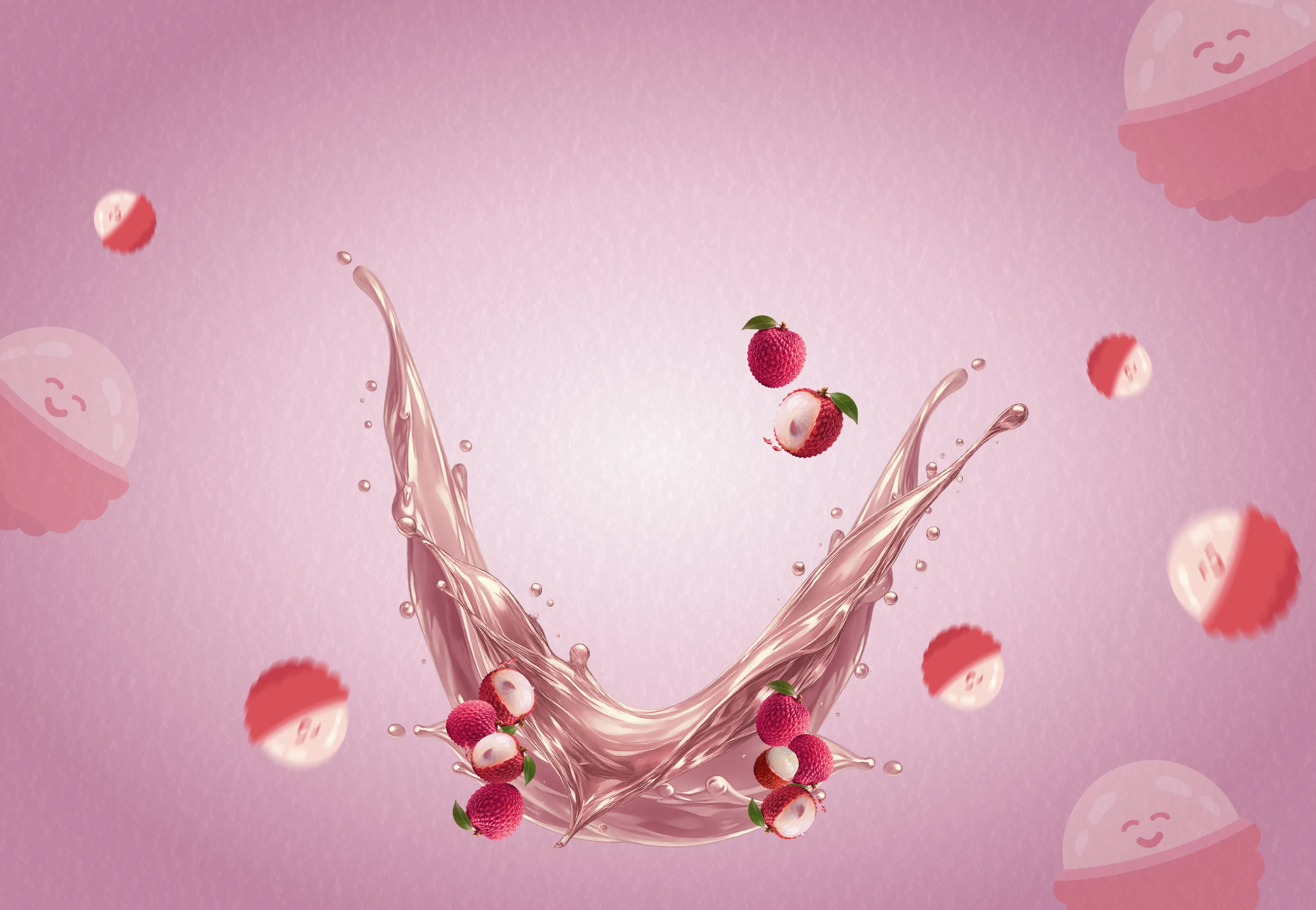 Lychee splash background