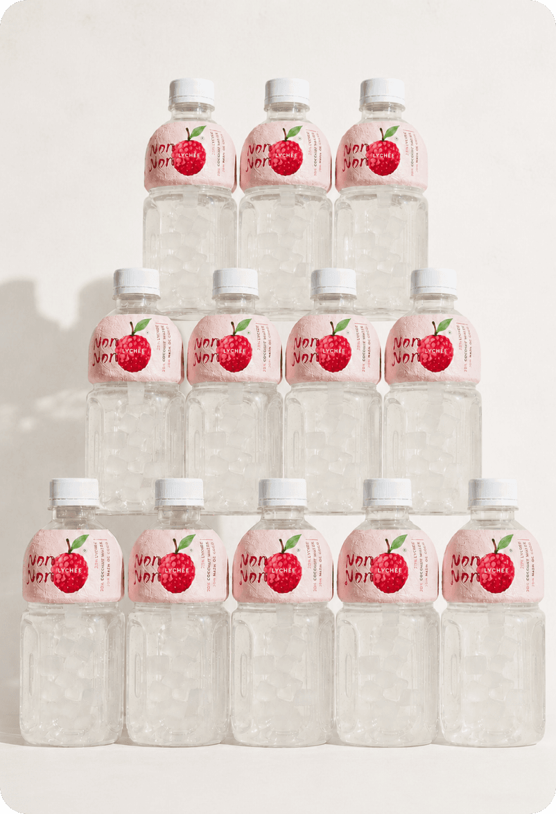 Bottles stacked in tower